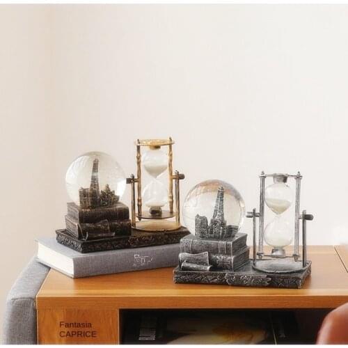 Promotional Christmas Gifts Snow Globe Retro Crystal ball hourglass Timer Creative decoration ornament on desktop wine cabinet
