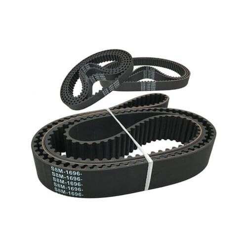 S8M1128/1136/1152/1160/1168 STS Rubber Timing Belt Black 1PC
