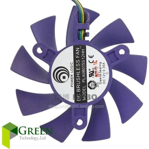New POWER LOGIC DC12V 0.35A PLA08015S12HH 75mm diameter 42mm hole pitch For Colorful GT240 430 630 9800 9600 Graphics card fan