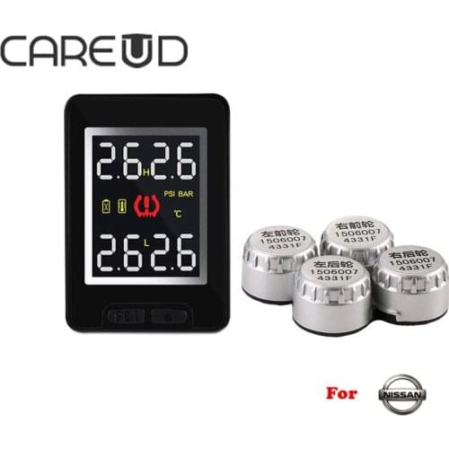 CAREUD TPMS U912 Tire Pressure 4 Stadard External Sensor Wireless Smart Car TPMS Tyre Pressure Monitoring System for Nissan