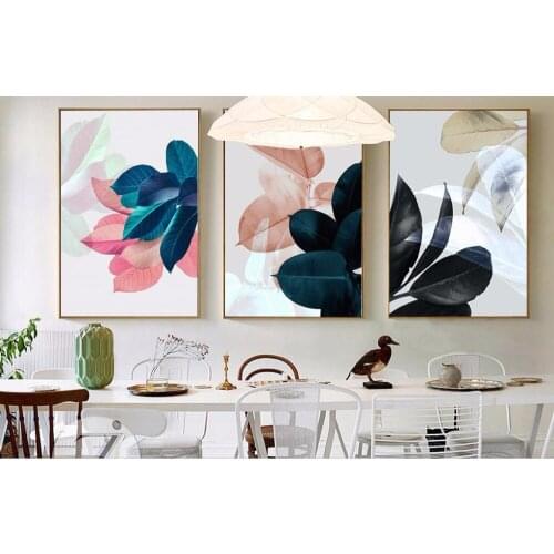 Nordic simple plant leaves decorative painting frameless painting in the bedroom living room unframed