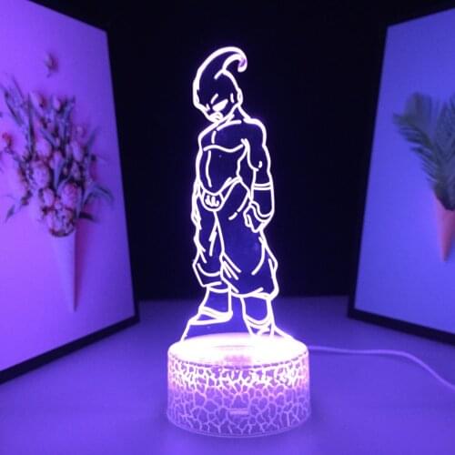 Standing Monster 3D Lamp Anime Figure Acrylic Light Guide Plate White Cracked Base for Children Couple Festival Birthday Gifts