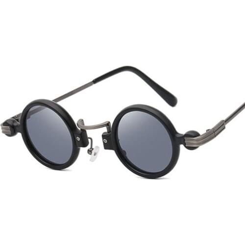 Veshion Steam Punk Round Sunglasses Samll Frame Men Women Fashion Shades UV400 Vintage Glasses