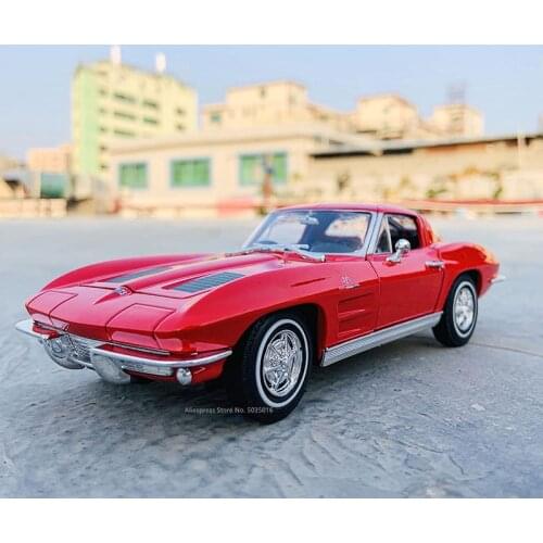 WELLY 1:24 The new Chevrolet 1963 Corvette simulation alloy car model crafts decoration collection toy tools gift
