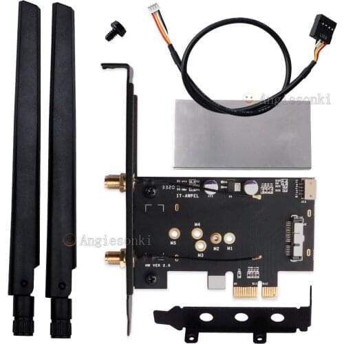 WLAN Card To PCI-e 1x 16x Desktop PC WIFI WLAN Card Adapter for AP.PLE WLAN WIFI Card {BCM94360CSAX /BCM943602CS / BCM94331csa