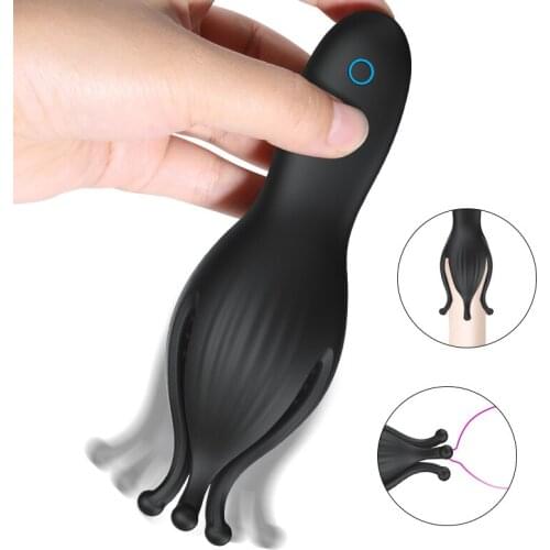 10 Speeds Silicone Automatic Oral Climax Sex Glans Stimulate Massager Sex Toys for Men Male Masturbator Penile Erection Training