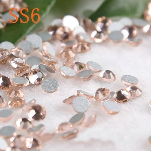 SS6 1440PCS Champagne Non Hot Fix Strass Rhinestones for nail art belt decorations