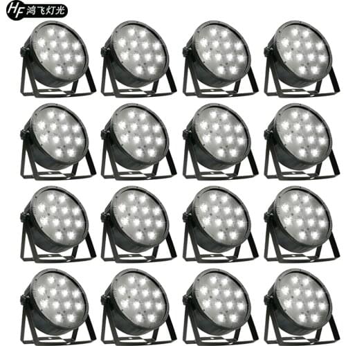 16 pieces/ 12x12w led par lights rgbw 4in1 flat par light dmx512 professional stage lighting equipment