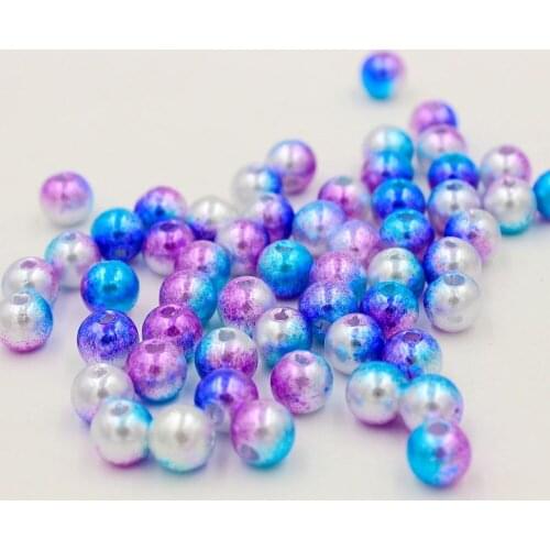 6mm 200pcs Round Rainbow Color Imitation Pearls Beads Crafts Decoration for DIY Bracelets Necklaces Jewelry Making