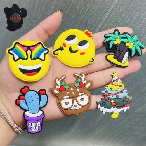 6PCS PVC Cute Cartoon Fridge Magnets Coconut Tree Cactus Elk Christmas Tree Refrigerator Magnetic Sticker Creative Photo Wall