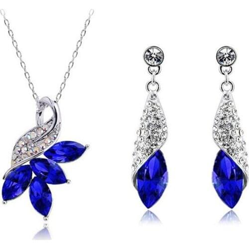 8 colours for choose,,2016 new design cheap crystal jewelry set for women