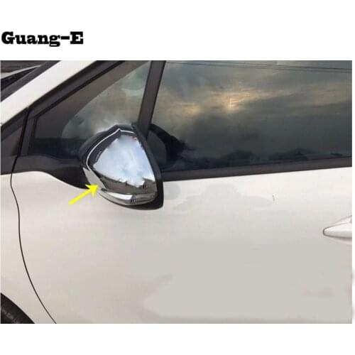 Car ABS Chrome Decoration Rear View Rearview Side Glass Mirror Trim Frame 2pcs For Peugeot 2008 2014 2015 2016 2017