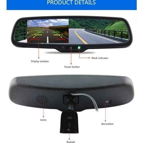 Automobiles monitor car 800*480 In -Dash 4.3 mirror monitors parking Video display with special OEM Bracket for Toyota Honda