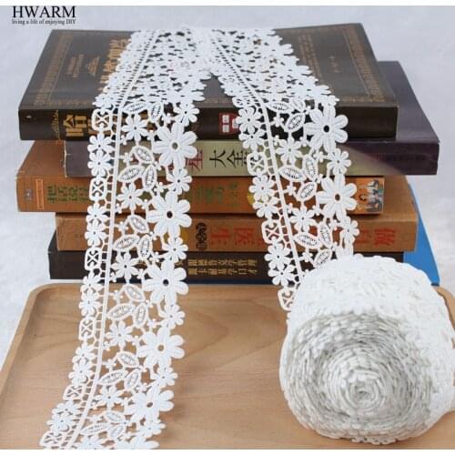 White african lace fabric ribbon wedding decoration trim DIY 10yard Milk lace new watersoluble lacefabric curtain skirt accessor