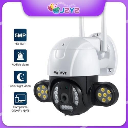 JZYZ 5MP PTZ Wireless IP Camera Flood Lighting Camera Outdoor ONVIF NVR Two-way Audio Human Detection CCTV Video Surveillance