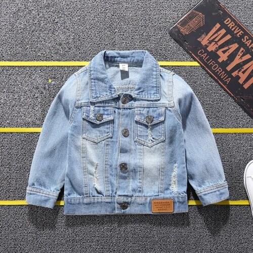 Spring Baby Kid clothes jackets cartoon boys denim coats 2-10y long sleeve casual toddler girls clothes children outerwear