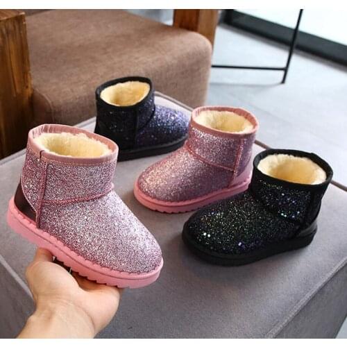 2020 Winter Kids Fashion snow boots thick Child cotton shoes warm plush soft bottom baby girls boots winter ski boot for baby