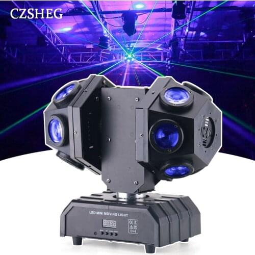 Disco Christmas Party Free Shipping Arms Moving Head Spotlight DJ Laser Beam Light DMX RGBW Full Color Effect