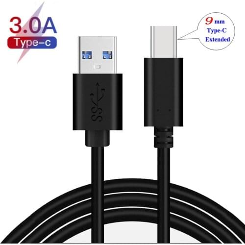 9mm Long USB Type-C Extended Tip Fast Charger 3A Cable for Oukitel K13 Pro,K10,WP1,WP2,WP5000,K10000 Max,FOR BQ 5541L Shark Rush