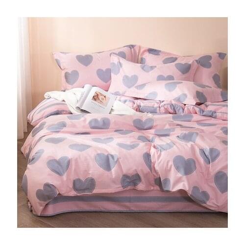 Home Textile Cyan Cute Duvet Cover Pillow Case Bed Sheet Boy Kid Teen Girl Bedding Linens Set King Queen Twin