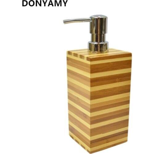 DONYUMMYJO 350ml Creative Fashion Green Bamboo Soap Dispenser Liquid Soap Bottle