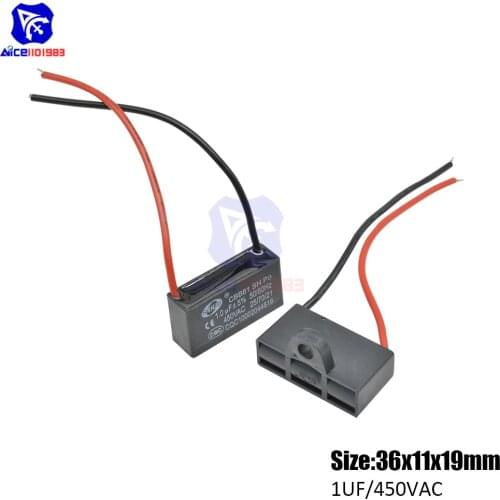 Diymore CBB61 AC 450V 1μF±5% Capacitance 50/60Hz 2 Wires Running Capacitor for Air Conditioner Fan Motor