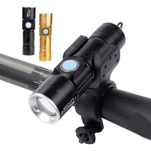 Cycling Bicycle Light 2000 Lumen USB Rechargeable Bike Front Light MTB Bike Light Zoom Flashlight Waterproof Built-in Battery