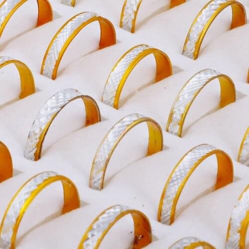 Imixlot 100Pcs/Pack Fashion Punk Hip Hop Style Aluminum Rings Jewelry Bulk Gold Color Style Wholesale Low Price