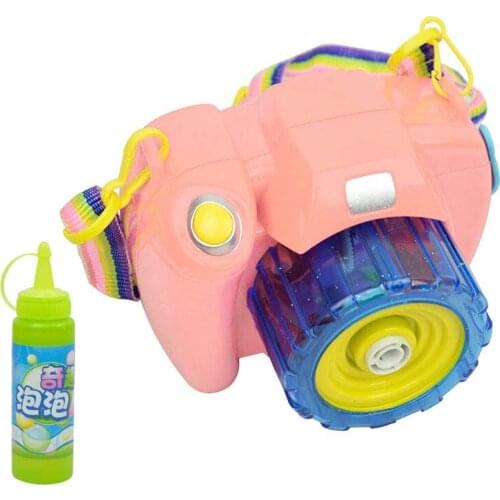Camera Bubble Machine Portable Bubble Hurricane Machine Automatic Kid Toy with LED Light Music NSV