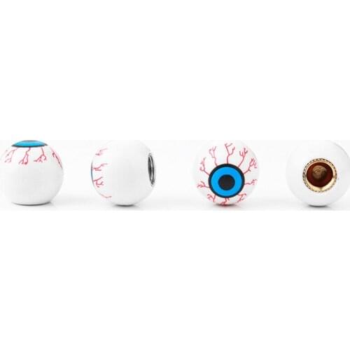 4pcs Creative Eye Design Car Tire Valve Caps Ball Shape Car Bike Motorcycle Wheel Tyre Air Covered Accessorires