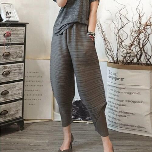 LANMREM Women's Trousers Harem Pants