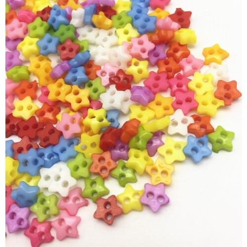 1000pcs Mixed 6mm Mini Tiny Buttons Plastic Star Shape Sewing Doll Clothes 2 Holes Button Embellishments Scrapbooking Cardmaking
