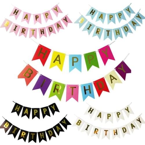 Multi Themes Happy Birthday Banner Baby Shower Birthday Party Decorations Photo Booth Happy Birthday Bunting Garland Flags