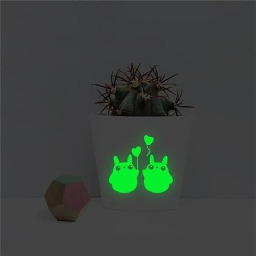 Cartoon. Totoro Balloon Luminous Switch Decals Kids Rooms Glow In The Dark Home Decor Fluorescent Wall stickers Vinyl Wallpaper