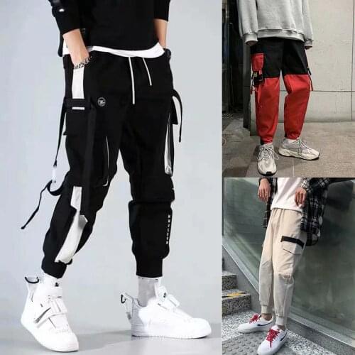 2020 Fashion Streetwear Harajuku New Mens Cargo Pants Casual Mens pants Hip-hop Jogging sports Pure cotton Mens Long Trousers