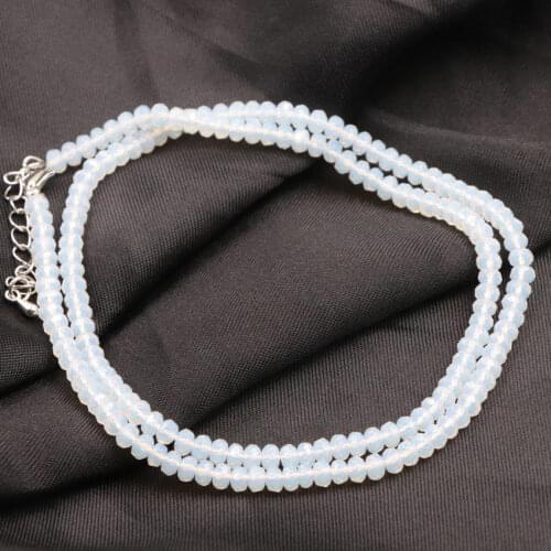 Sri Lanka Opal Choker Necklace for Women Oplite Crystal Eye Stone Chain Statement Necklaces 2x4mm Bead Chain Jewelry 18inch A817
