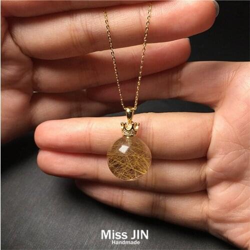 Miss JIN natural golden hair crystal hair crystal pendant transshipment ball pendant necklace