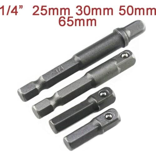TUOSEN 1pc 4pcs Drill Socket Adapter for Impact Driver w/ Hex Shank to Square Socket Drill Bits Bar Extension 1/4" Bit Set