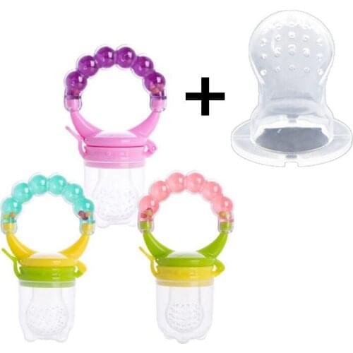 Food Nibbler Baby Pacifiers Nibbler Nipple Pacifiers for Baby Fruit Feeder Nipples Feeding Safe Pacifier + Replaceable Nipple