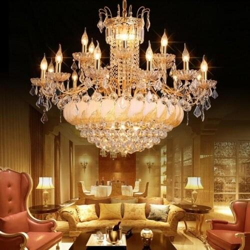 Luxury Led Crystal Chandelier Large Lustre K9 Gold Crystal Chandelier Lighting Modern Led Chandelier For Living Room