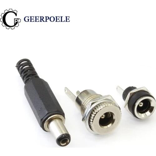 DC 5.5x2.1 Power Wire Connector Conjunto Feminino Plug Cable Waterproof Jack Tomada Electrico 5.5x2.5 Interface Socket Conector