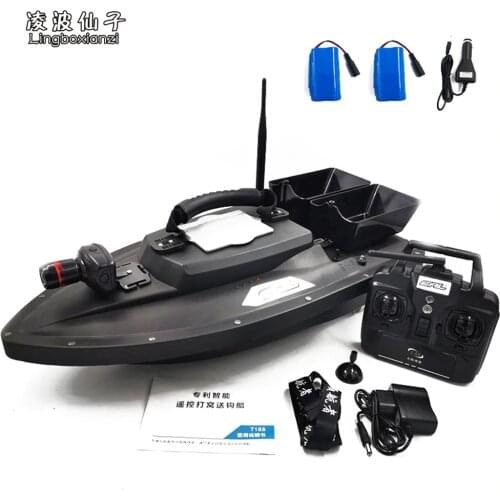 Double Hopper Night Light fishing boat remote control rc bait boat lure for fishing Wireless 1.5kg Loading 500m