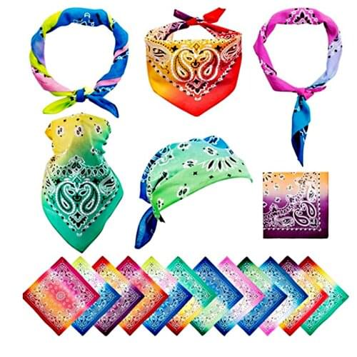 Fashion New Sunflower Gradient Color Hip Hop Scarf Outdoor Sports Riding Variety Cotton Street Dance 55*55cm square scarf