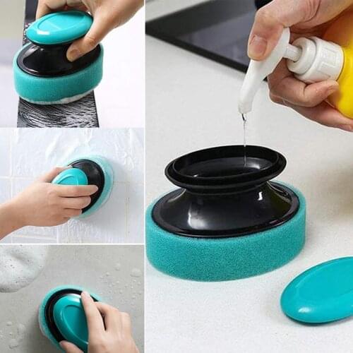 5 Pcs/set Brush Cleaning Brush Sponge Replaceable Couring Pad Washing Convenience Cleaning Brush Kitchen Soap Dispenser Dish