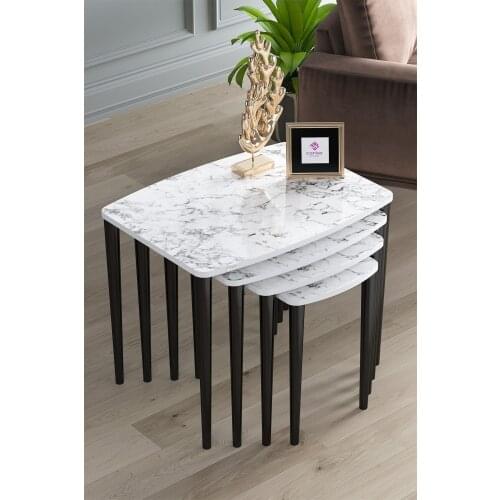 Modern Canisa Lizbon Series Mdf Zigon Coffee table Set 3 Pcs coffe table