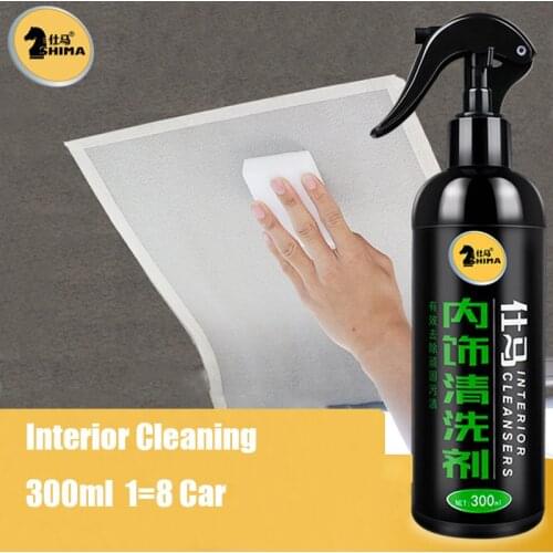 300ml Car Interior Cleaning Agent Ceiling Leather Flannel Woven Fabric Water-free Cleaning Agent Auto Roof Dash Cleaning Tool