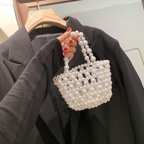 Pearl Chain Bags Handbag Womens Fashion Top Handle Mini Female Bag Casual Purses and Handbags Lovely 2021 Summer New Bolsas