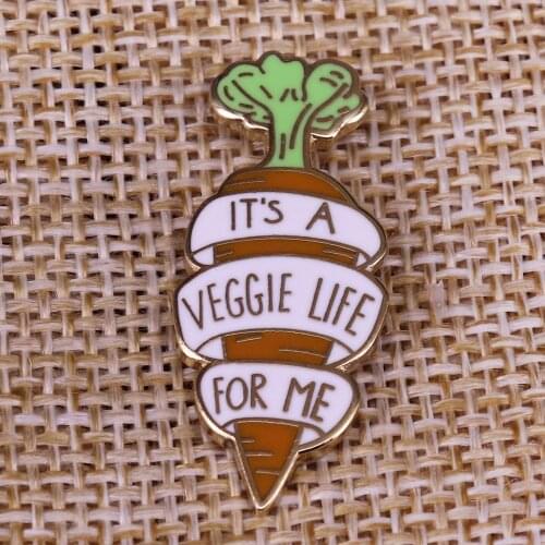 Vegan Vegetarian Enamel Pin Plant Powered Brooch Mud Not Blood Food Gift