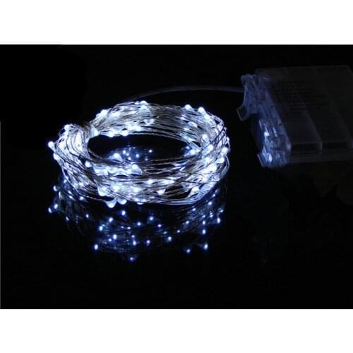 5M 50Leds Waterproof Battery Operated moon vane LED String Fairy light w/Remote Control silver copper wire Xmas Wedding Garland