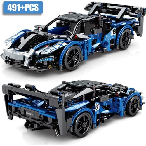 High-tech Series 491PCS Mclarened Racing Car Model Building Blocks Technical Creative Sport Vehicle Bricks Toys For Kids